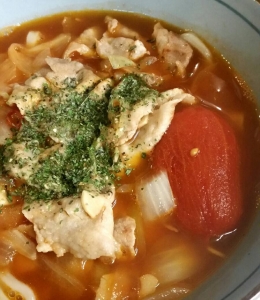 トマトソースうどんcarp